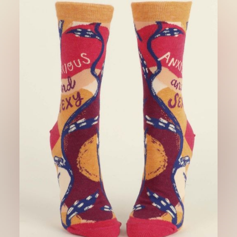 Anxious and Sexy Crew Socks-Seconds--Blue Q - Picture 2 of 2